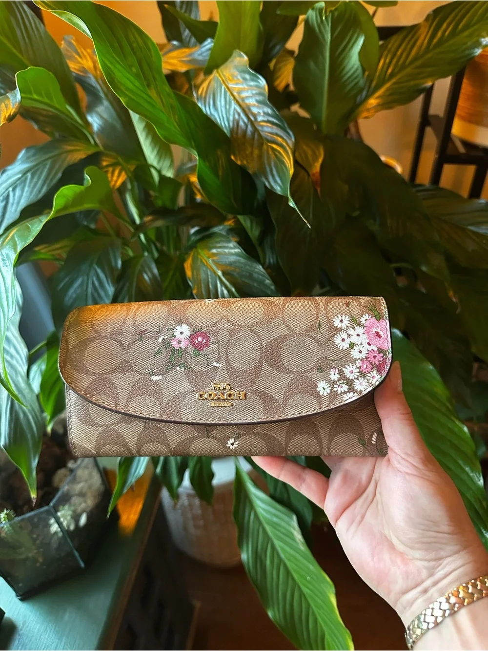 Authentic Coach Pink Floral Signature Tote Bag and Wallet NWT